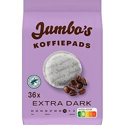 Foto van Jumbo'ss koffiepads extra dark 36 stuks