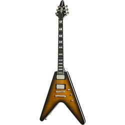 Foto van Epiphone flying v prophecy aged bengal tiger burst elektrische gitaar met premium gigbag