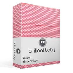 Foto van Briljant baby puck allover katoen kinderlaken - 100% katoen - wiegje (75x100 cm) - roze