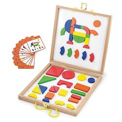 Foto van Viga toys magnetisch vormenspel 55-delig multicolor