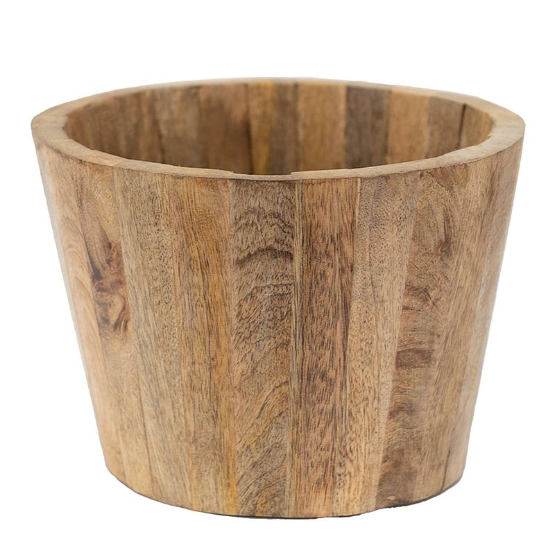 Foto van Clayre & eef bloempot ø 18*13 cm bruin hout bloempot binnen plantenpot plant pot bruin bloempot binnen plantenpot