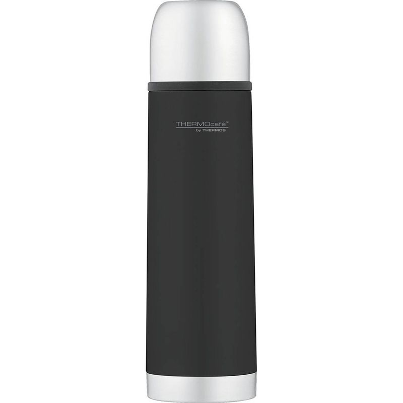 Foto van Thermos soft touch rvs isoleerfles - 0,5 liter - zwart