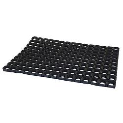 Foto van 2x buitenmatten / deurmatten rubber zwart 60 x 40 x 2.3 cm - deurmatten