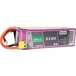 Foto van Hacker lipo accupack 18.5 v 5100 mah aantal cellen: 5 20 c softcase xt60