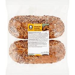 Foto van Odenwald bakery glutenvrij ovaal wit broodje met zaden 2 x 90g bij jumbo