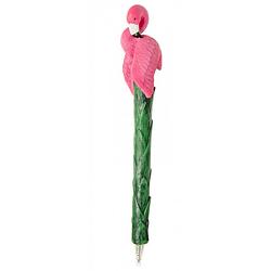 Foto van Lg-imports balpen flamingo roze/groen 16 cm