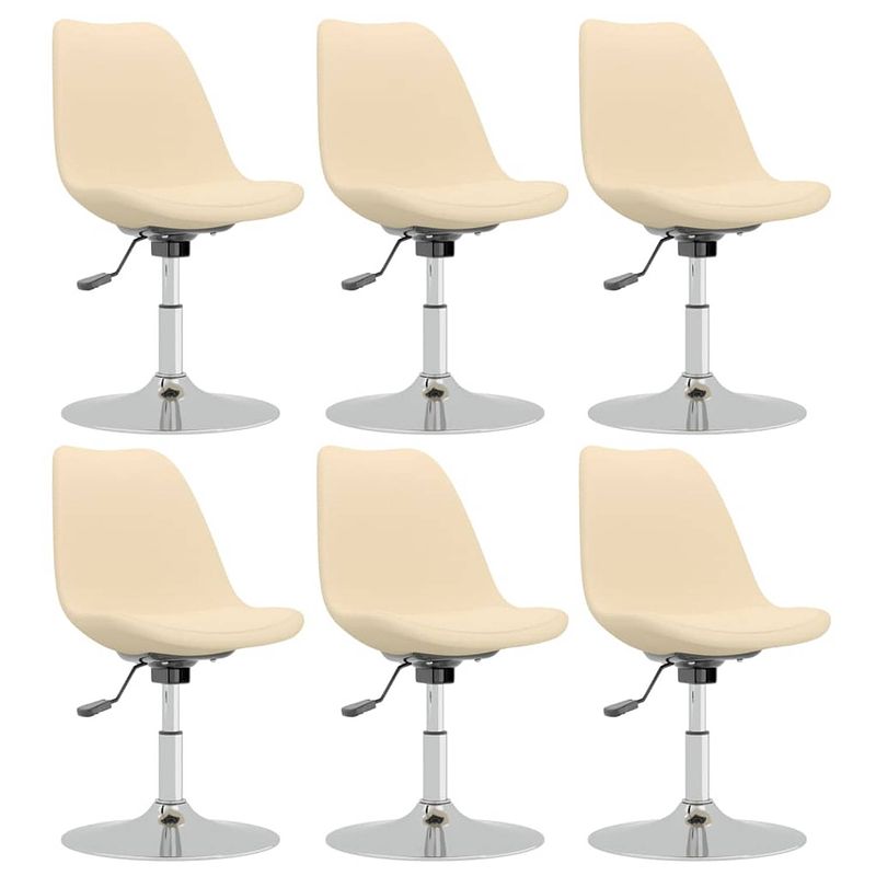 Foto van The living store eetkamerstoelen - crème - 49 x 45 x (81-93) cm - verchroomd metaal