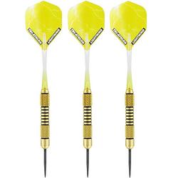 Foto van 1x set van 3 dartpijlen speedy yellow brass 19 grams - dartpijlen