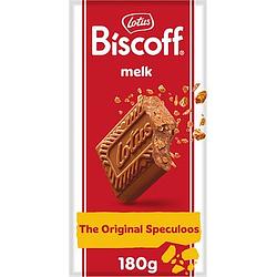 Foto van Lotus biscoff speculoos chocoladereep melk crunchy 180g bij jumbo