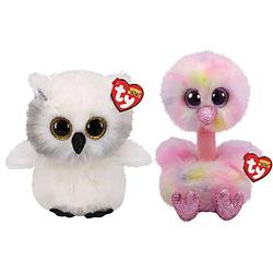 Foto van Ty - knuffel - beanie buddy - austin owl & avery ostrich