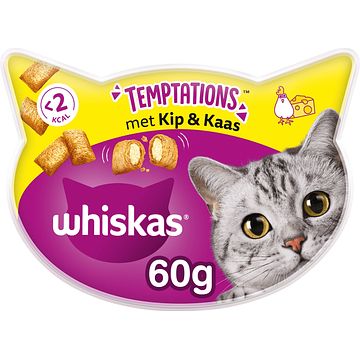 Foto van Whiskas temptations kip & kaas kattensnacks 60g bij jumbo