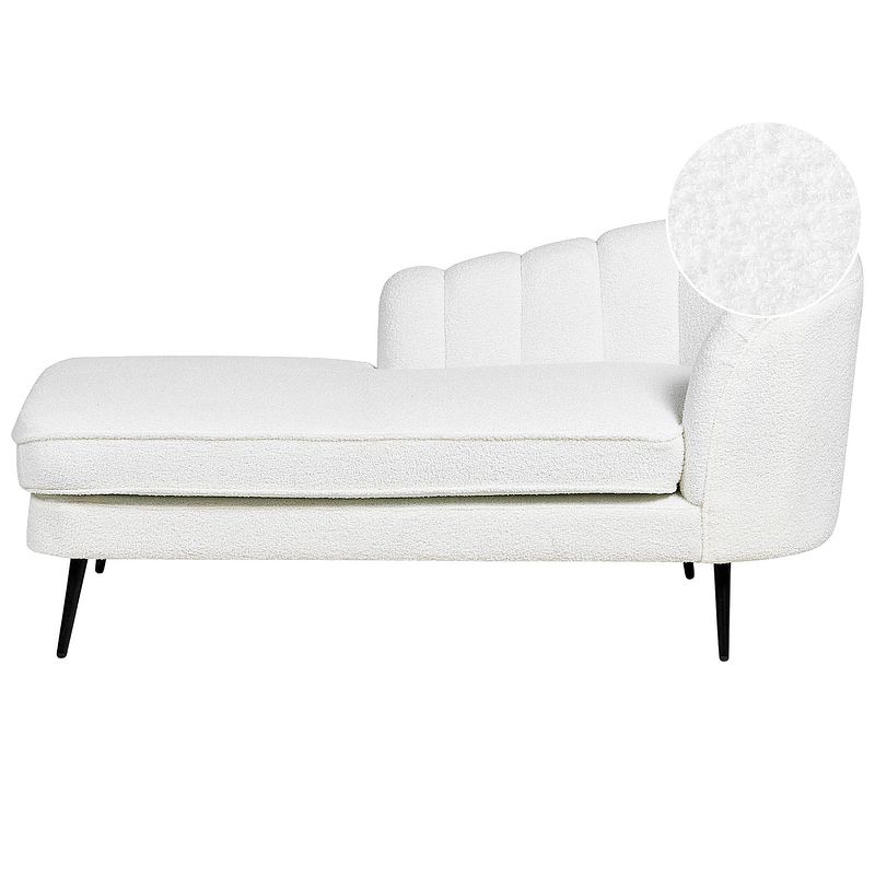 Foto van Beliani allier - chaise longue-wit-bouclé