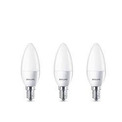 Foto van Philips led kaars - e14 mat - 25w - warm wit licht - 3 stuks