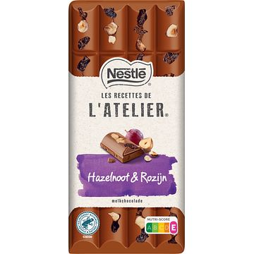 Foto van Nestlé l'satelier melkchocolade hazelnoot & rozijn bij jumbo