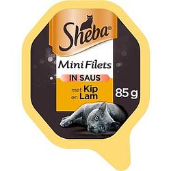 Foto van Sheba mini filets in saus kuipje kip & lam kattenvoer 85g bij jumbo