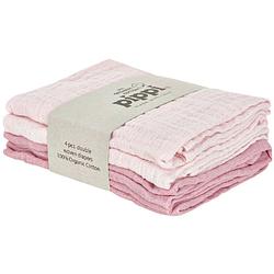 Foto van Pippi luierdoeken diapers junior 65 x 65 cm katoen roze 4 stuks