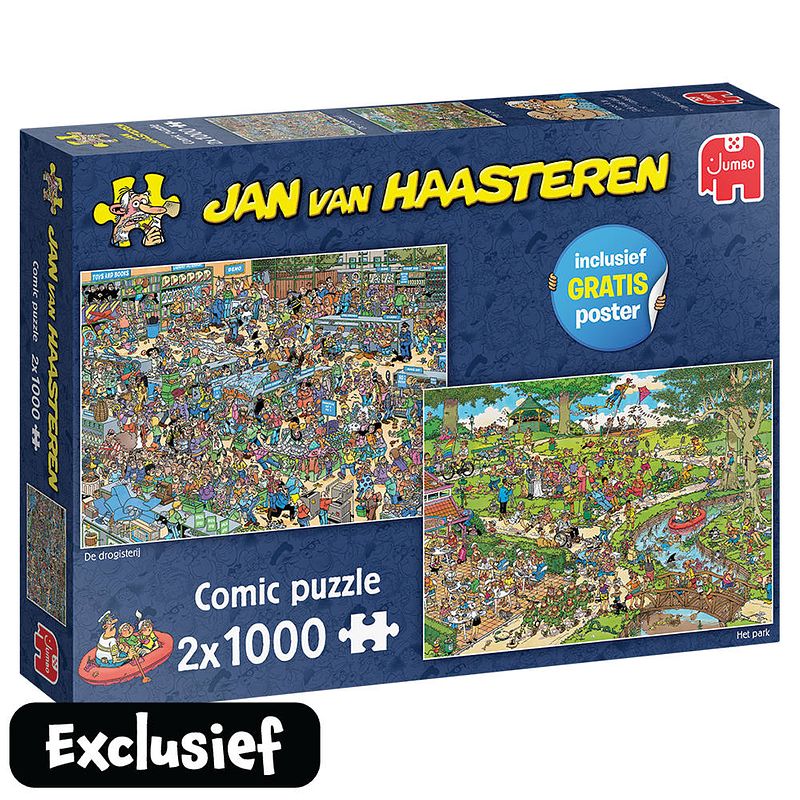 Foto van Jumbo jan van haasteren special 2-in-1 het park & drogisterij - 2 x 1000 stukjes