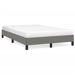 Foto van The living store bedframe - duurzaam - bedframes - afmeting- 203 x 123 x 25 cm - kleur- donkergrijs