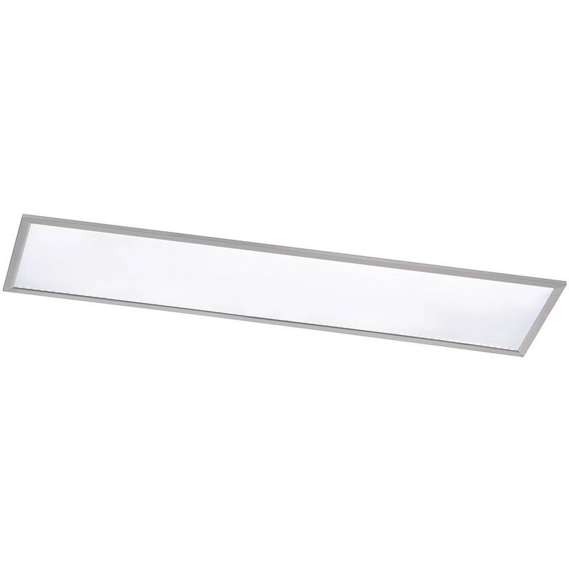 Foto van Led plafondlamp - plafondverlichting - trion povino - 30w - warm wit 3000k - dimbaar - rechthoek - mat nikkel -