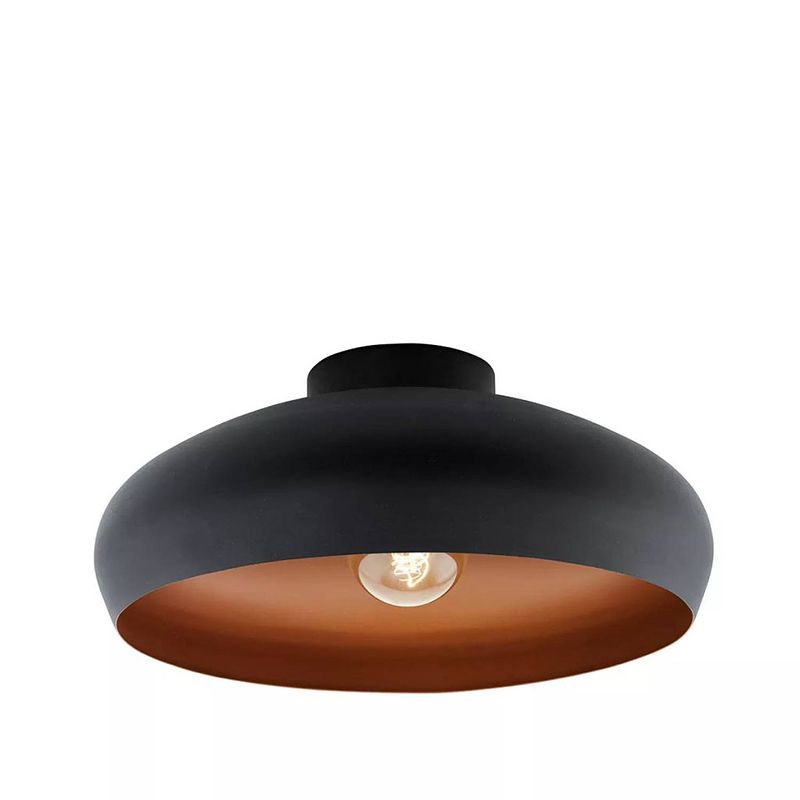 Foto van Eglo plafondlamp mogano zwart en koperkleurig 49247