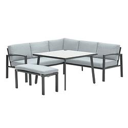 Foto van Garden impressions tropea lounge dining set 5-delig - mint grijs