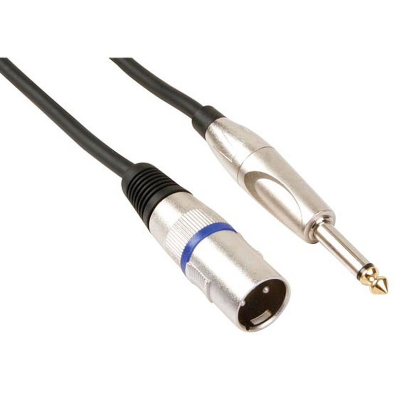 Foto van Hq-power xlr-kabel 3-pin mannelijk naar jack 150 cm zwart