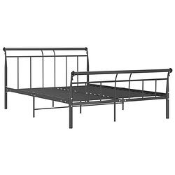 Foto van The living store klassiek bedframe - metaal - 221 x 148 x 90 cm - zwart - matras niet inbegrepen