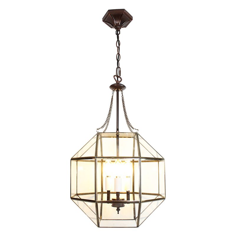 Foto van Haes deco - hanglamp transparant 40x40x158 cm e14/max 3x25w