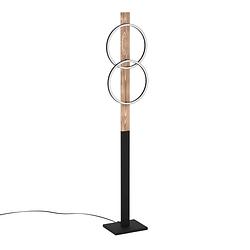 Foto van Eglo boyal vloerlamp - led - 150 cm - zwart/bruin/wit - hout/staal