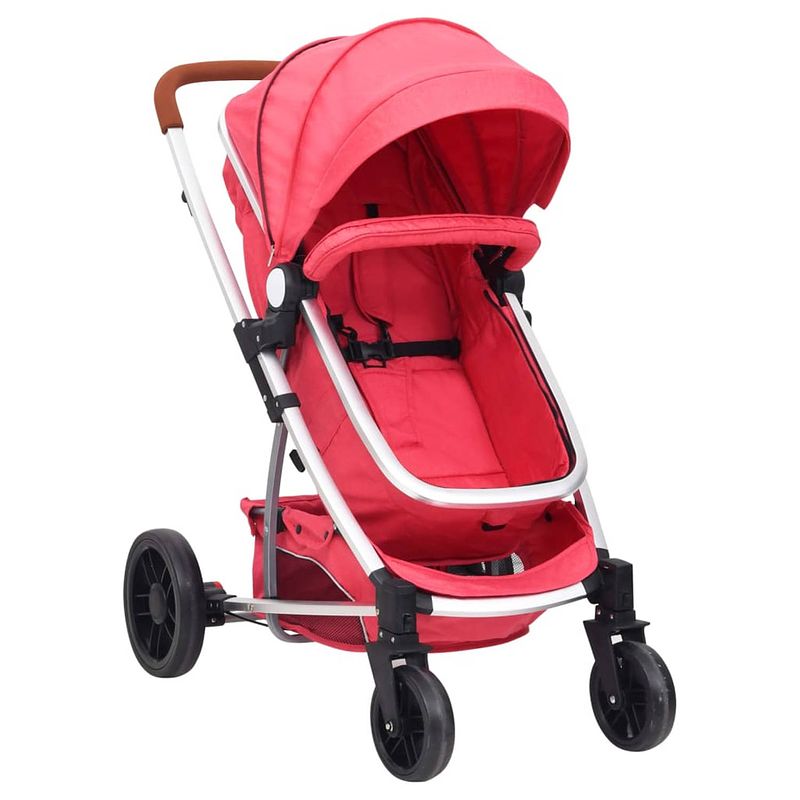 Foto van Vidaxl kinderwagen 2-in-1 aluminium rood