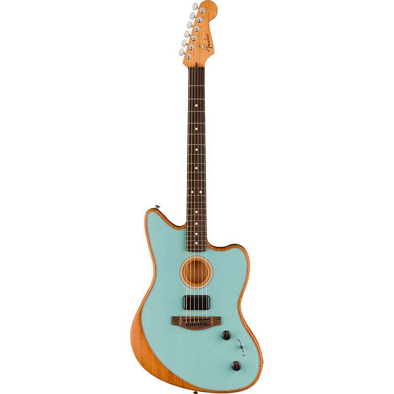 Foto van Fender acoustasonic player jazzmaster ice blue elektrisch-akoestische gitaar met gigbag