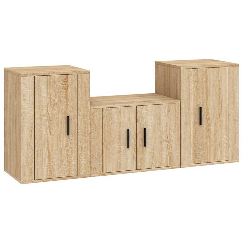 Foto van The living store tv-meubelset sonoma eiken - 1x 57x34.5x40cm - 2x 40x34.5x60cm