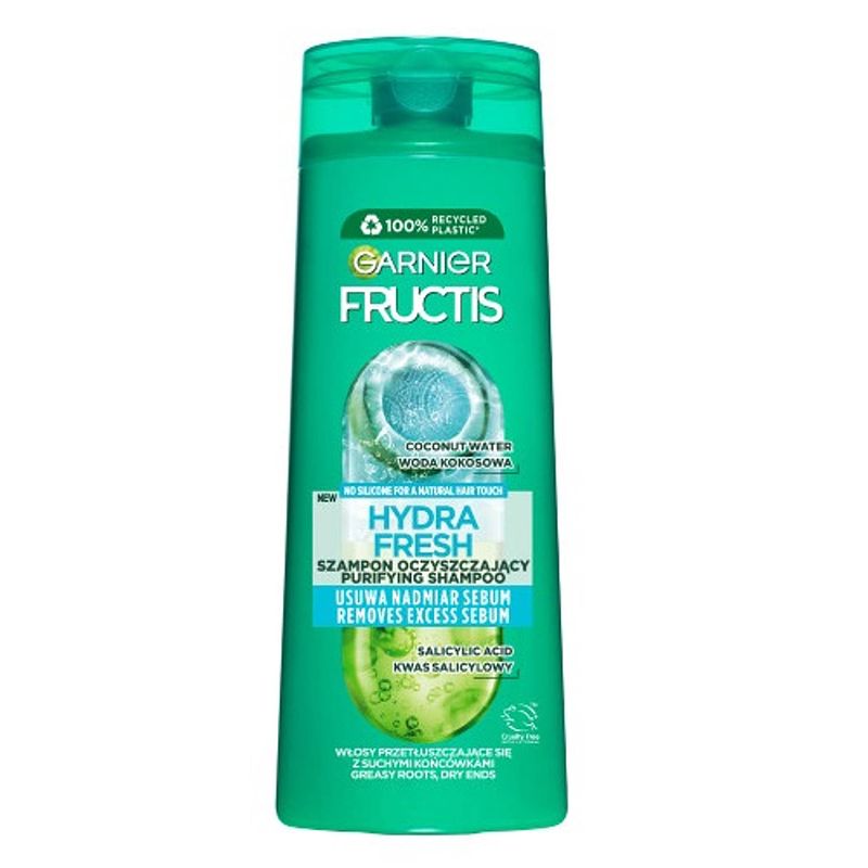 Foto van Fructis hydra fresh reinigende shampoo voor vet haar met droge punten 400ml