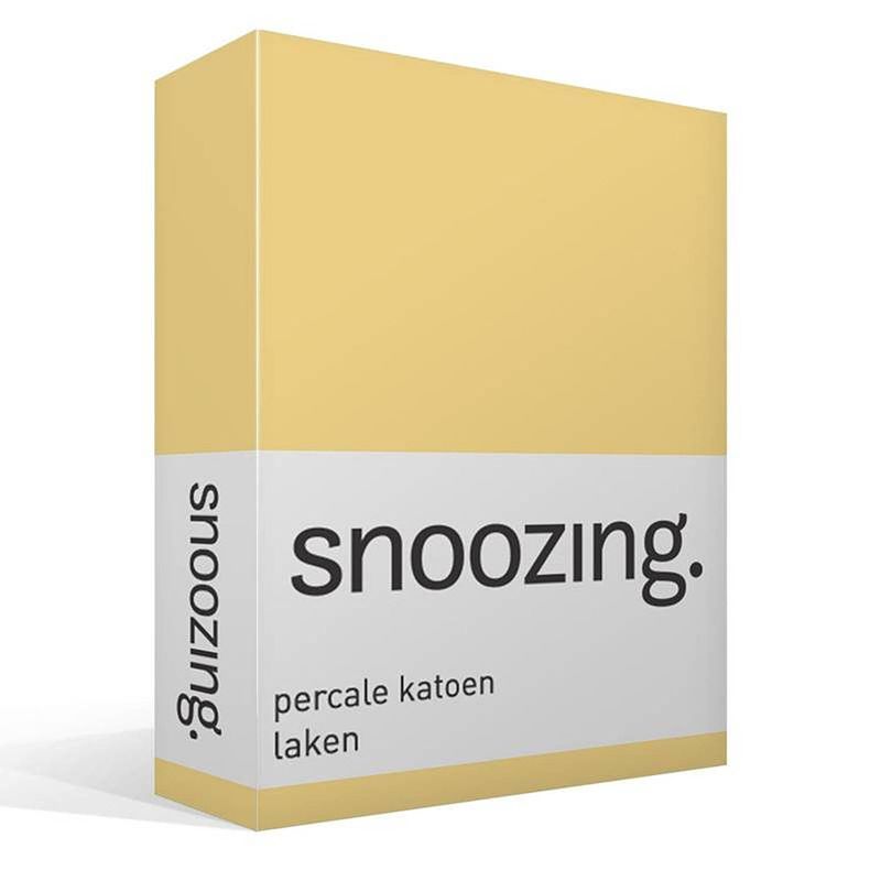 Foto van Snoozing - laken - eenpersoons - percale katoen - 150x260 - geel