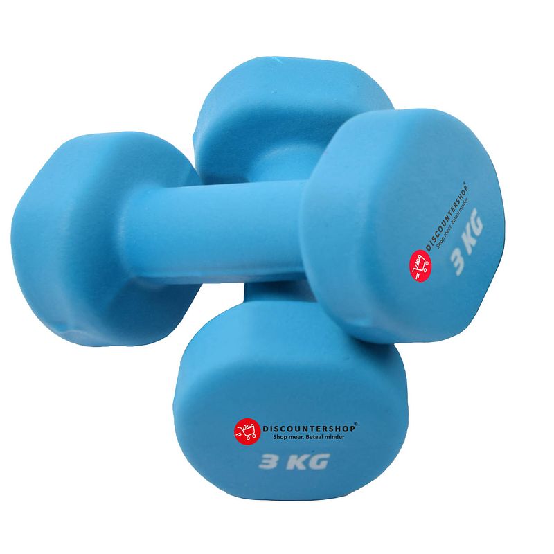 Foto van Handgewicht set 2x3 kg - dumbbell set 6 kg - gewichten 6 kilo