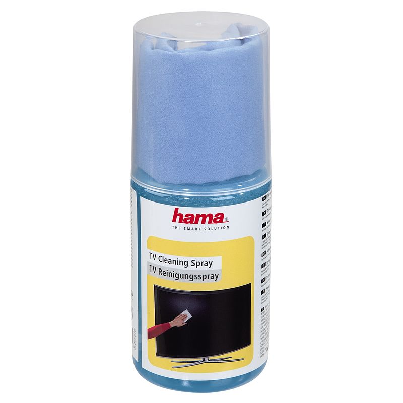 Foto van Hama reinigingsspray voor tv met reinigingsdoek 200 ml tv accessoire blauw