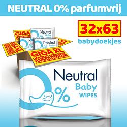 Foto van Neutral - baby billendoekjes - 32 x 63 stuks - 0% parfum