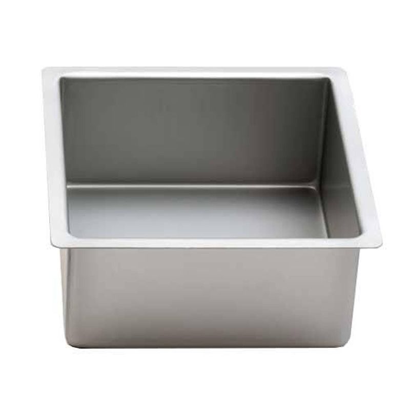 Foto van Vierkante aluminium bakvorm 10cm hoog, 15cm - decora