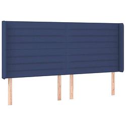 Foto van Vidaxl hoofdbord met randen 203x16x118/128 cm stof blauw