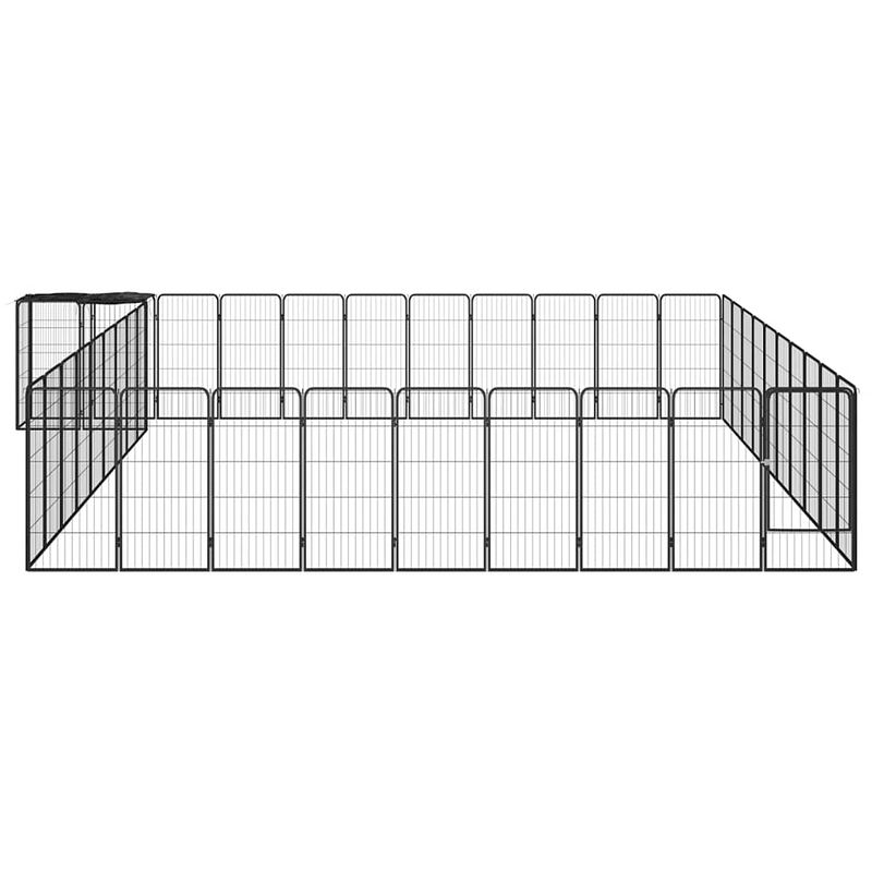 Foto van Infiori hondenkennel 42 panelen 50x100 cm gepoedercoat staal zwart