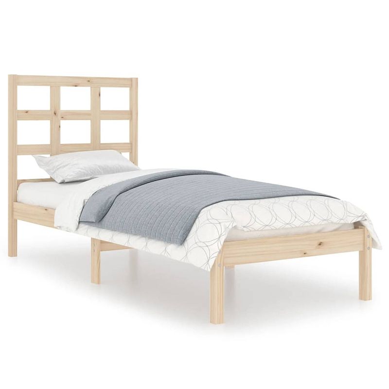 Foto van The living store houten bedframe - bedframes - 90 x 200 cm - massief grenenhout