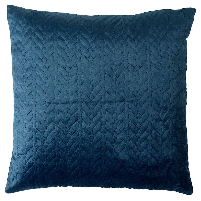 Foto van Dutch decor hilko - sierkussen velvet provincial blue 45x45 cm - blauw - blauw