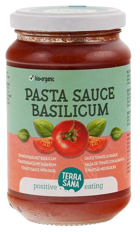 Foto van Terrasana tomatensaus met basilicum