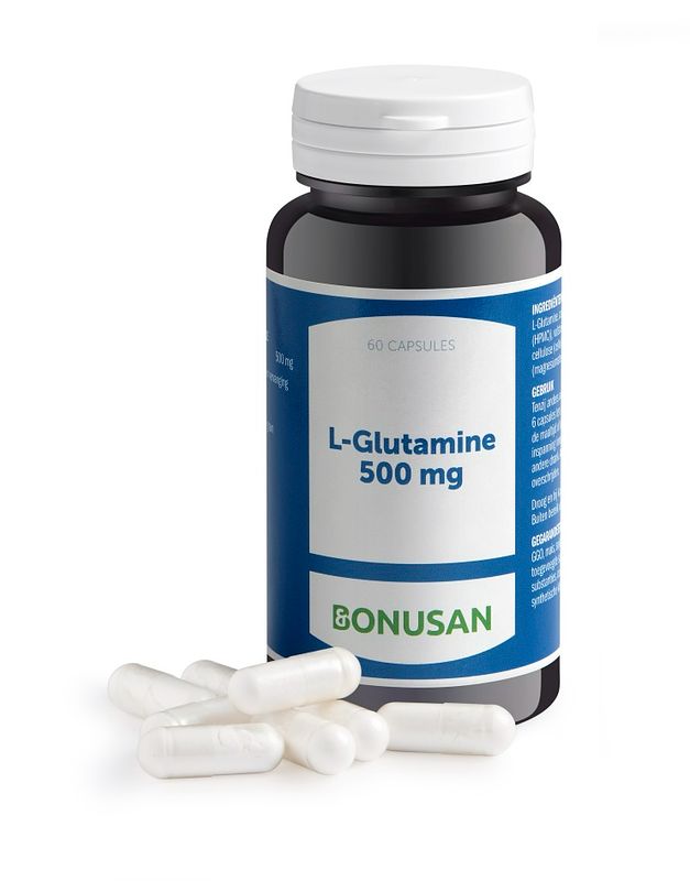 Foto van Bonusan l-glutamine 500 mg capsules