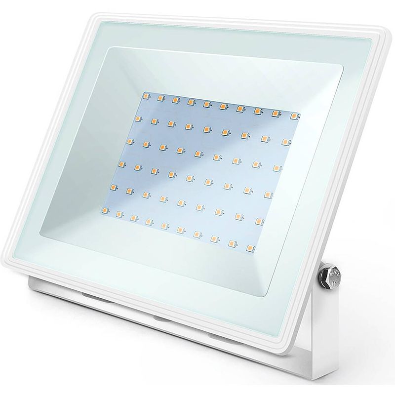 Foto van Led bouwlamp 50 watt - led schijnwerper - aigi iglo - natuurlijk wit 4000k - waterdicht ip65 - mat wit - aluminium