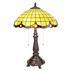 Foto van Lumilamp tiffany tafellamp ø 41x57 cm geel glas tiffany bureaulamp geel tiffany bureaulamp