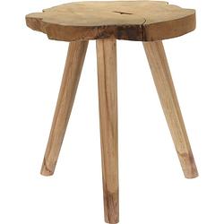 Foto van Relaxwonen - teak kruk - uniek - elk model is anders - 45cm hoog