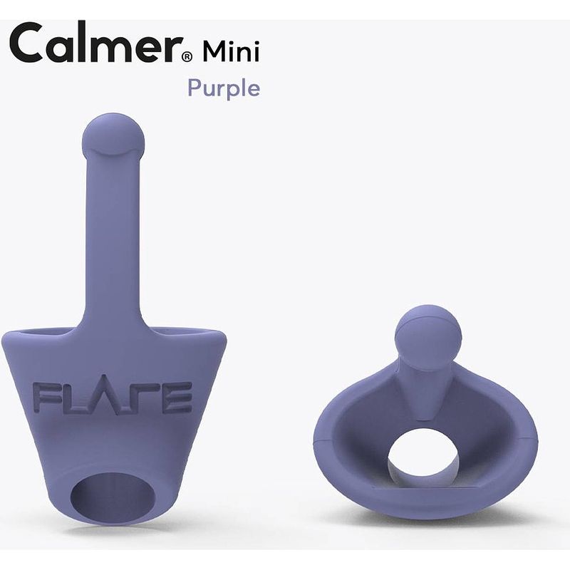 Foto van Calmer® mini paars een klein oordopje dat stress vermindert verhoogt geluidskwaliteit flare audio