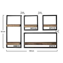 Foto van Hoyz - wandplanken set edge - acaciahout - complete set - 4 stuks