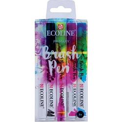 Foto van Talens ecoline brush pen, etui met 5 stuks in de primaire kleuren